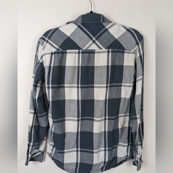 TNA aritzia plaid button down flannel boyfriend fit shirt XS - Picture 6 of 8